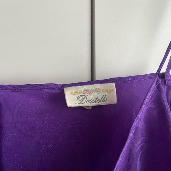 PURPLE FLORAL PATTERN BOW SLIPPED DRESS - Picture 4 of 4